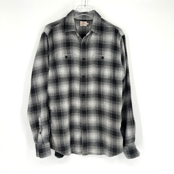 Faherty Button Up Shirt Mens M Flannel‎ Plaid Shacket Organic Cotton Grunge 90s - Picture 1 of 6